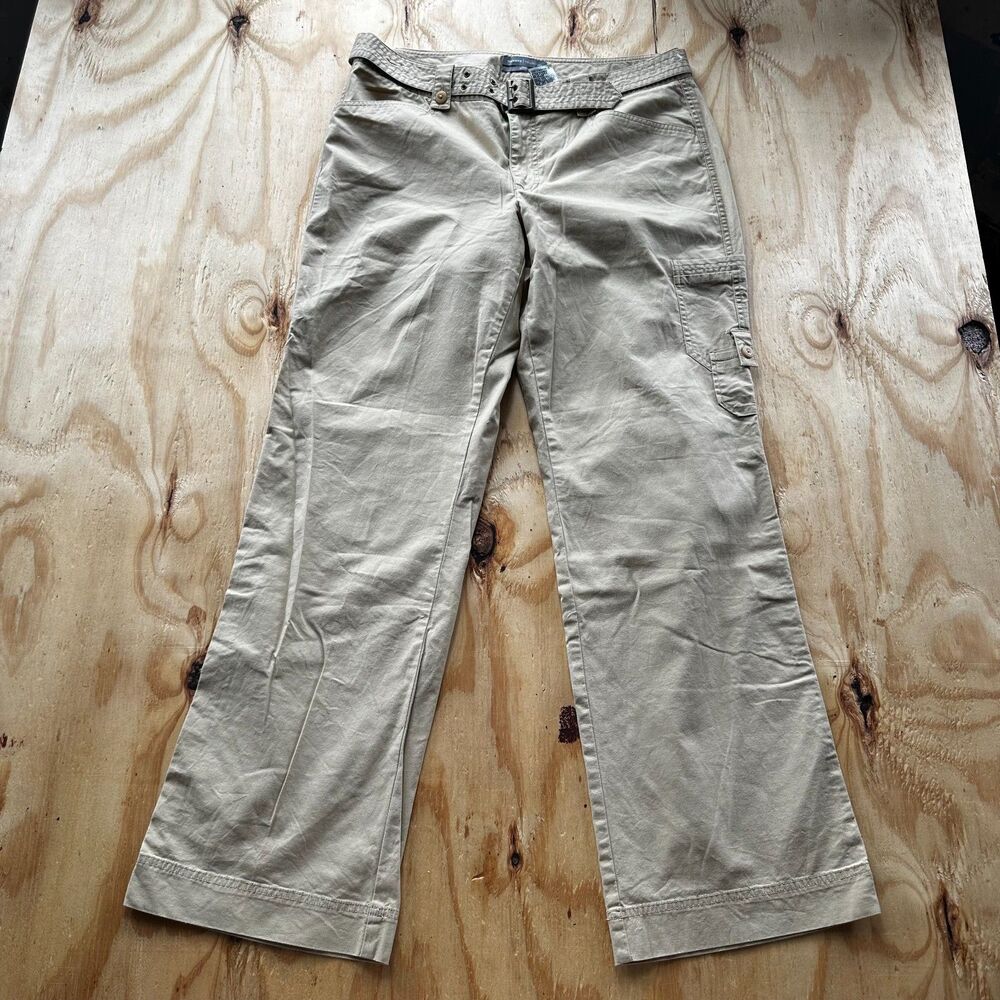 Dockers Khaki Belted Wide Leg Cargo Pants - Size 12